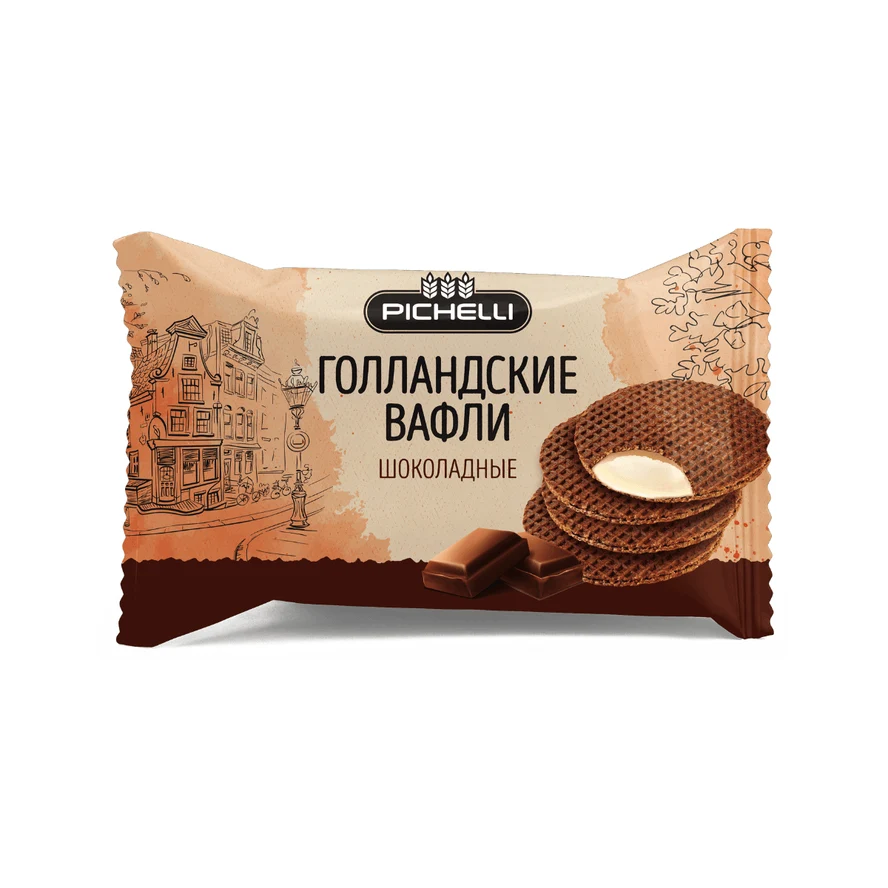 Вафли Pichelli Голландские "шоколад", 150г. * 24 шт.