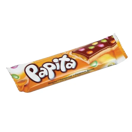 Печенье Papita с карамельной начинкой и драже,  33г.