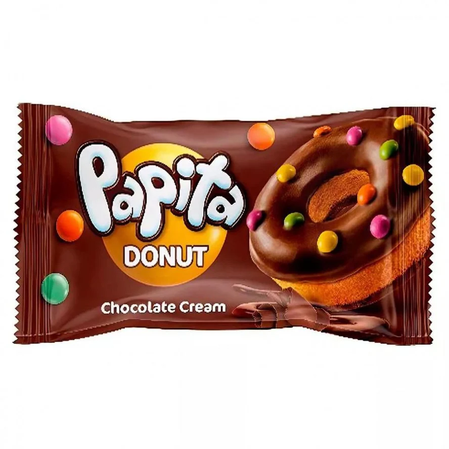 Кекс Papita Donut с шоколадной начинкой и драже, 40 г.